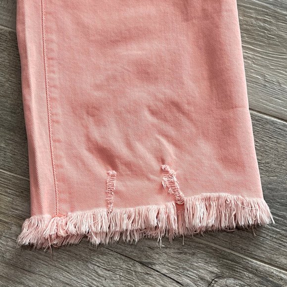 INC pink crop jeans with frayed hem - Picture 2 of 8